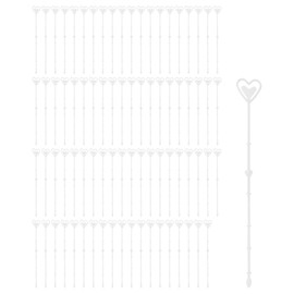 Savagrow 80Pcs Floral Place Card Holder 13 Inch Table Flower Picks Clip Note Card Picture Holder Decoration, Clear Plastic