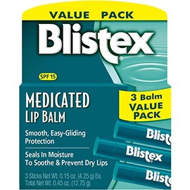 Blistex Bálsamo labial medicado, 0.15 onzas, 3 unidades (paquete de 12, 36 unidades en total)