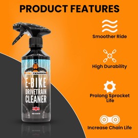 Tru-Tension E-Bike Drivetrain Cleaner - Bike Chain Degreaser - Perfect for Cleaning the Components of Motor Vehicle that Deliver Power to the Driving