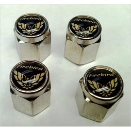 Pontiac Firebird Formula Valve Stem Caps (Chrome - Gold/Black)