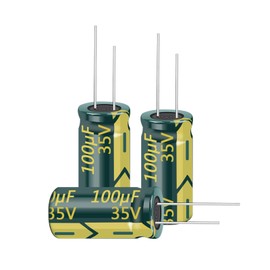 PENGLIN 20pcs Electrolytic Capacitors Aluminum Electrolytic Capacitors 35V 100UF 105℃ 6X12mm High Frequency Low Resistance Long Life (35V 100μF)