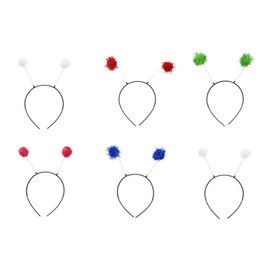 Zac's Alter Ego Pack of 6 Sparkly Tinsel Pom Pom Christmas Head Boppers