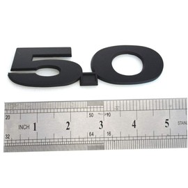 2pcs 5.0 Emblems, 3D Fender Badge Decal Stickers Replacement for 2011-2017 Mustang GT (Matte Black-2)