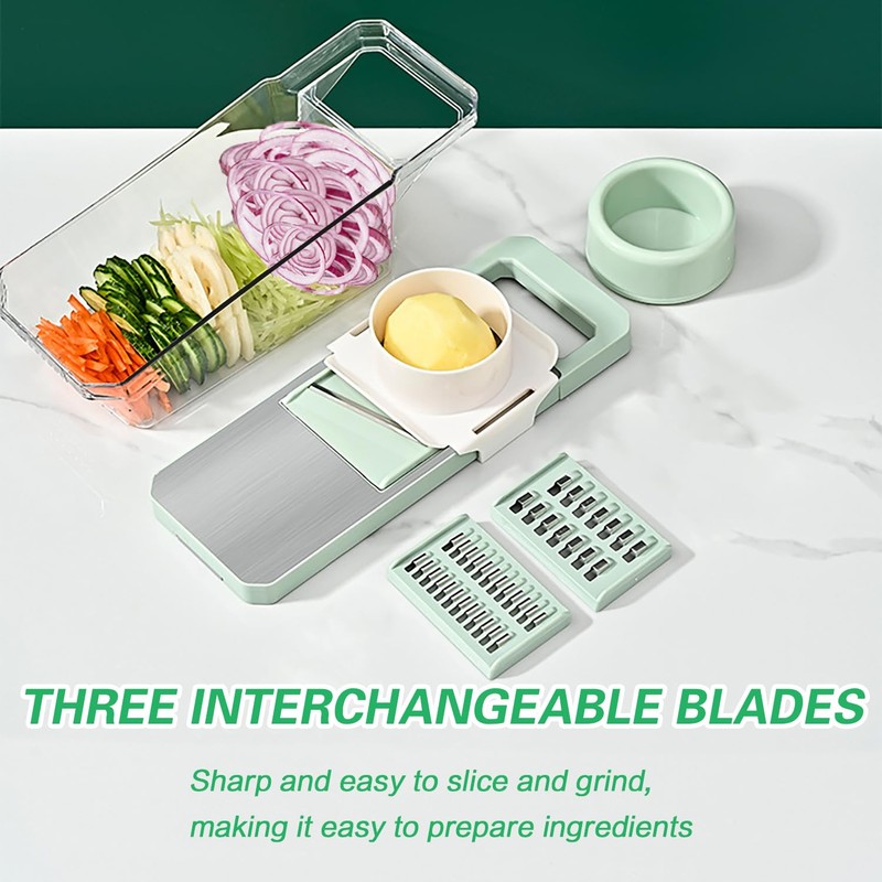 6 in 1 Mandoline Slicer, Hand Guard Vegetable Chopper Cutter