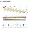 SunnyRoyal Beige 3'x12' Waterproof Pergola Shade Cover Retractable Sun Shade