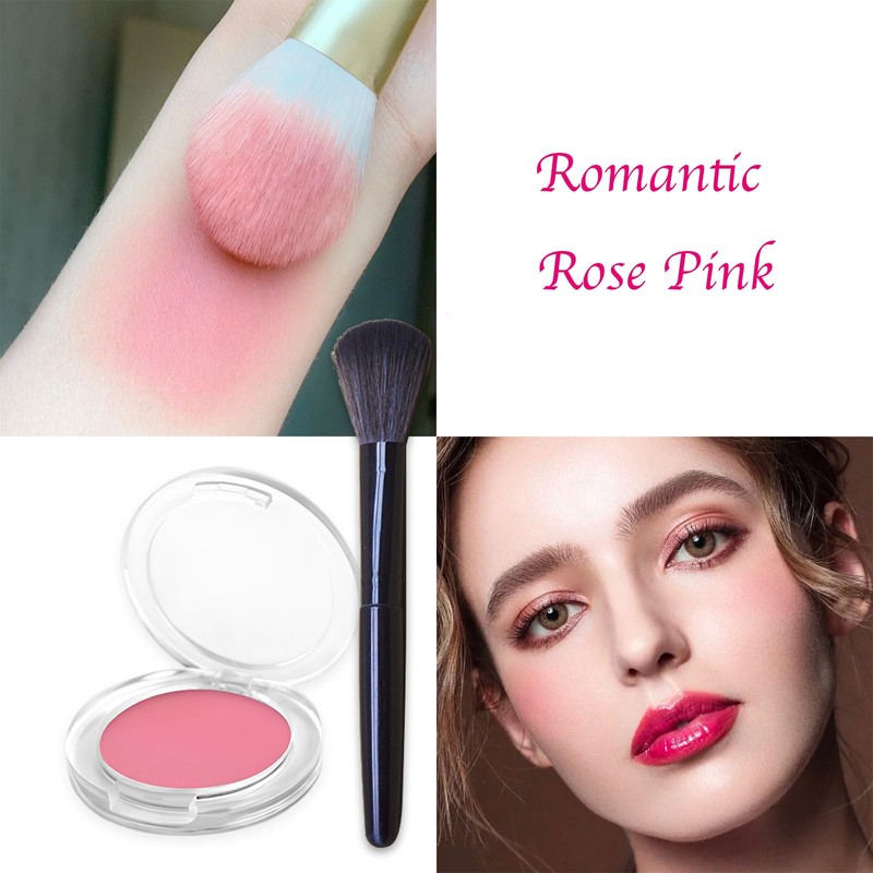 Blushers for Cheeks Make up Blusher, Rose Pink Powder Blushes,