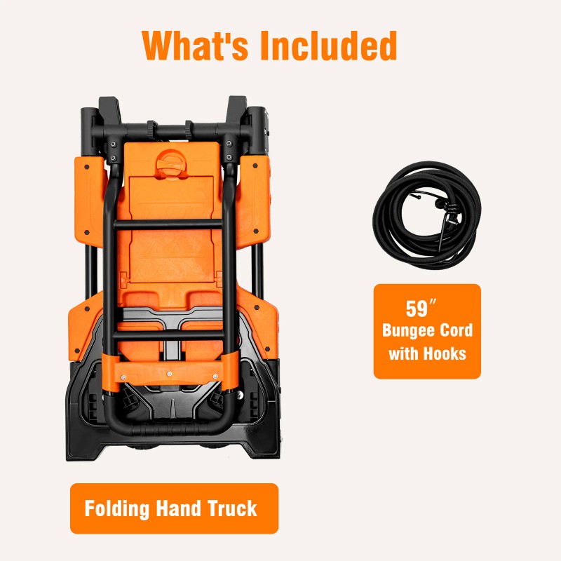 LoJok TECSPACE 2 in 1 Folding Hand Truck, 400 LBS