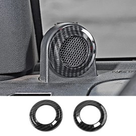 SQQP A Pillar Speaker Decoration Cover Trim, ABS Carbon Fiber Interior Accessories for 2007-2014 Jeep Wrangler JK