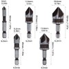 GYSRXS 5 Piece Countersink Drill Bit Set for Metal 82°