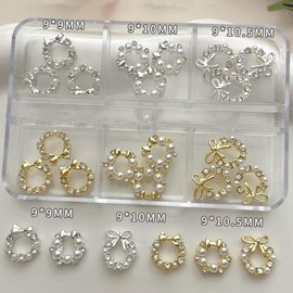 NAIL ANGEL Nail Art Decoration Parts, Christmas Wreath, Nail Art Alloy Accessories Kit (JA028)