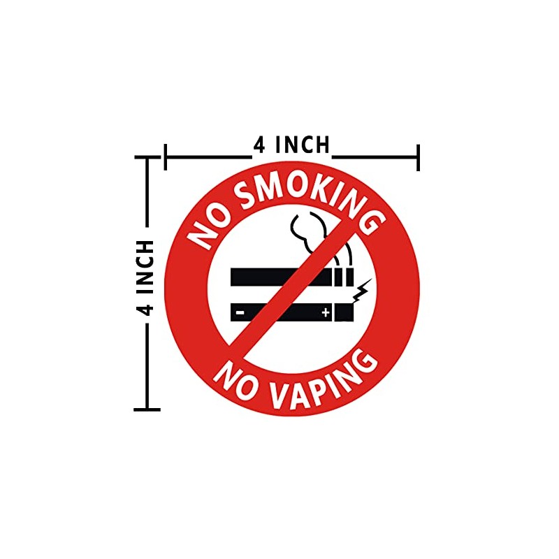 No Smoking No Vaping Sign Sticker, 15 Pcs No Smoke