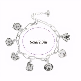 TURYYUER BTS Bracelet - Gorgeous Kpop Merch for BTS Fans, BT 21 Style, Perfect BTS Fan Merchandise, One size, Stainless Steel, Stainless Steel
