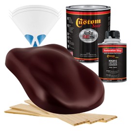 Custom Shop - Burgundy - Hot Rod Flatz Flat Matte Satin Urethane Auto Paint - Complete Quart Paint Kit - Professional Low Sheen Automotive, Car Truck Coating, 4:1 Mix Ratio