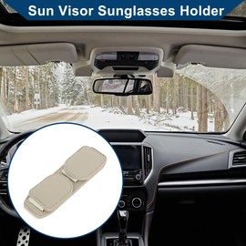 Hihaha Auto-Sonnenblende-Sonnenbrillenhalter/Front-Sonnenblenden-Brillenclip Zwei Magnetisch für Auto SUV LKW/Strapazierfähiger Sonnenblenden-Organizer aus Rindsleder / 1 Stück Beige