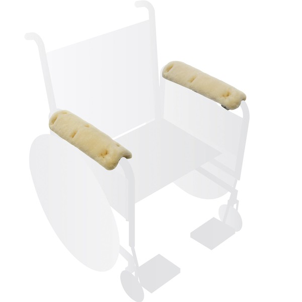 Eurow - almohadillas para orejas para reposabrazos de silla de ruedas (piel de oveja), color champaña
