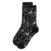 MeMoi Musical Notes Rayon Blend Crew Sock Black 9-11