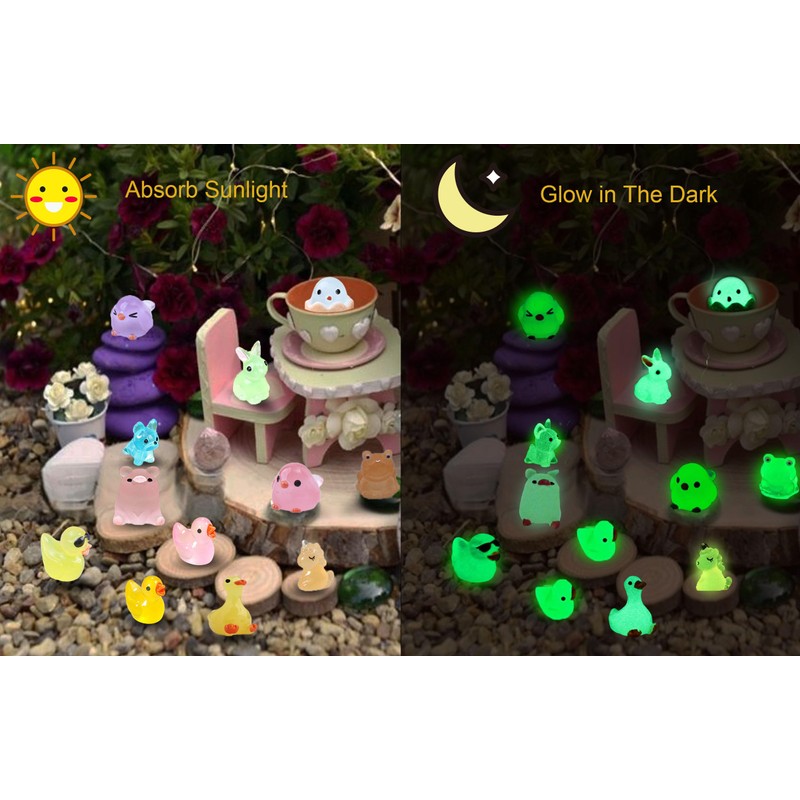 SparkleFab Luminous Mini Resin Animals 50 Pcs Tiny Animals to