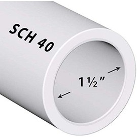PVC Pipe Sch40 1-1/2 Inch (1.5) White Custom Length - 4FT