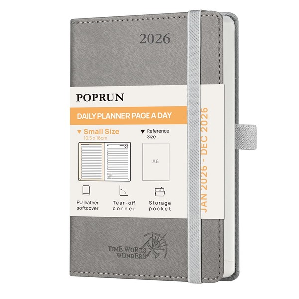 POPRUN Calendar 2026 Daily Planner Soft Cover 16 x 10.5