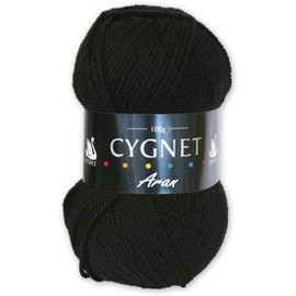 Cygnet Aran Knitting Yarn 100g 100% Acrylic 217 Black