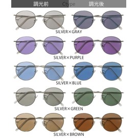 Blackdia by 7JEWELRY Sunglasses, Polarized Dimming, Lenses, UV Protection, Men's, Women's, Wellington, Boston, Round, [C] Gray