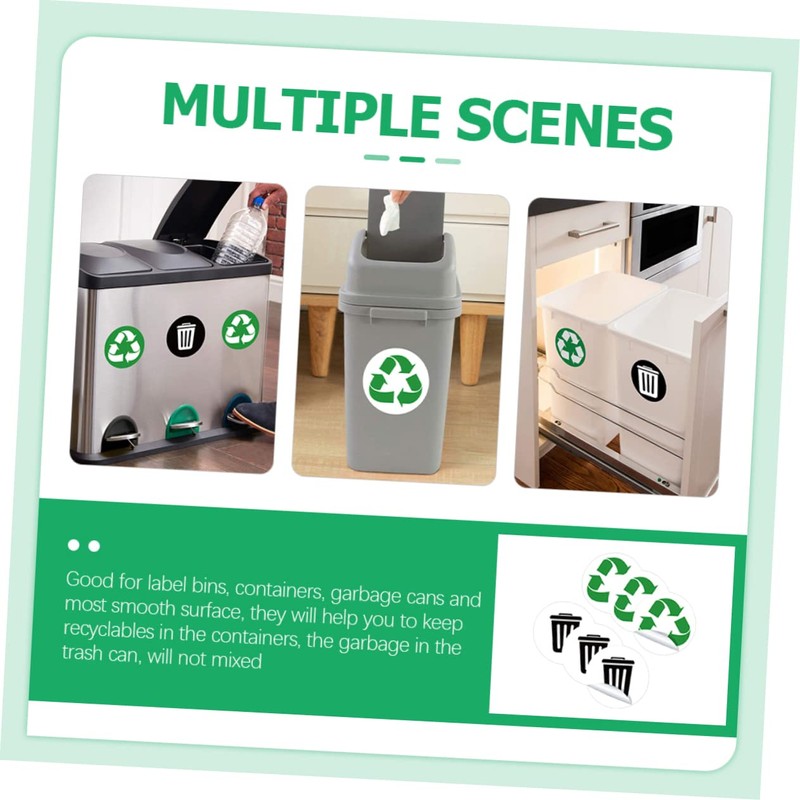 Operitacx 6 Labels/kit Recycling Stickers for Bins Visible Waterproof Decals