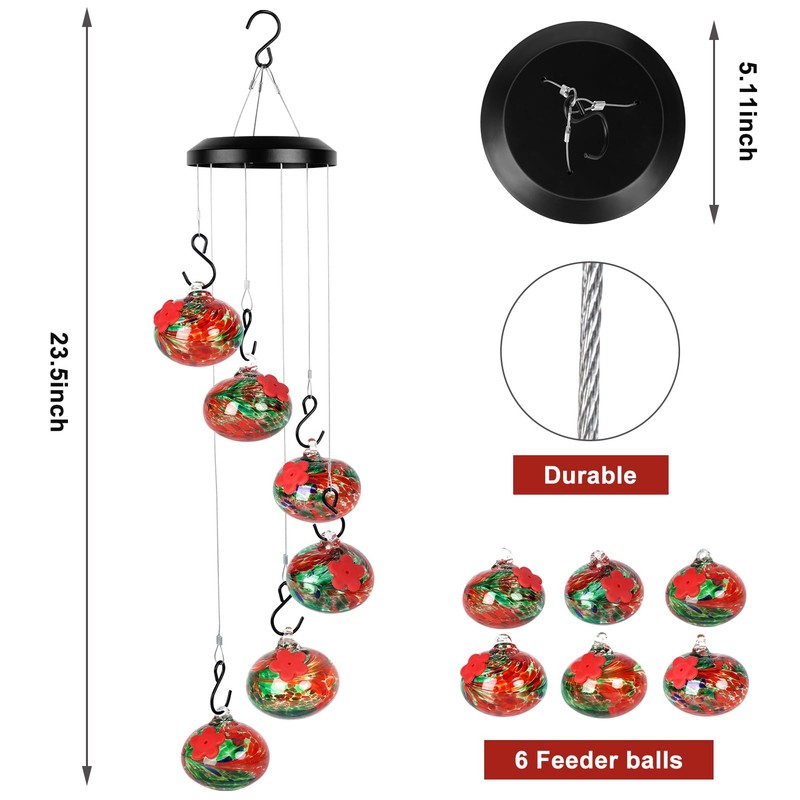 Headak Life Charming Wind Chimes Hummingbird feeders for Outdoors Hanging