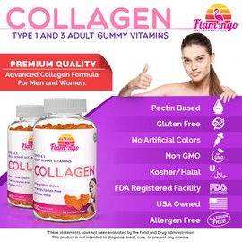 Collagen Gummies- Natural Marine Collagen for Women, and Men- Collagen Supplements for Skin Hair, Nails- Hydrolyzed Type 2 & 1 3- Replace Pills and Powders - No Gelatin, Kosher, Halal- 100 Ct.
