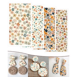 Puocaon Vintage Clay Transfer Paper - 20 Sheets Transfer Paper for Polymer Clay Earrings Jewelry Design