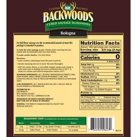 LEM LEM Products Backwoods Bologna Cured Sausage Seasoning, Ideal for Wild Game and Domestic Meat, Seasons Up to 25 Pounds of Meat, 15 Ounce Packet with Pre-Measured Cure Packet Included