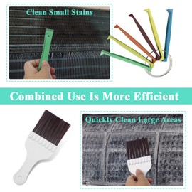 FCR6 Ring Fin Comb Set Air Conditioner Fin Comb Straighten Condenser AC Clean Brush Tool Set Colorful Wear Resistant Rust Proof AC Radiator Fin Comb for Straighten Evaporator Condenser Coils (6+1)