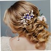 Healeved 2pcs Blue Rhinestone Pearl Bridal Hair Pins U Shaped