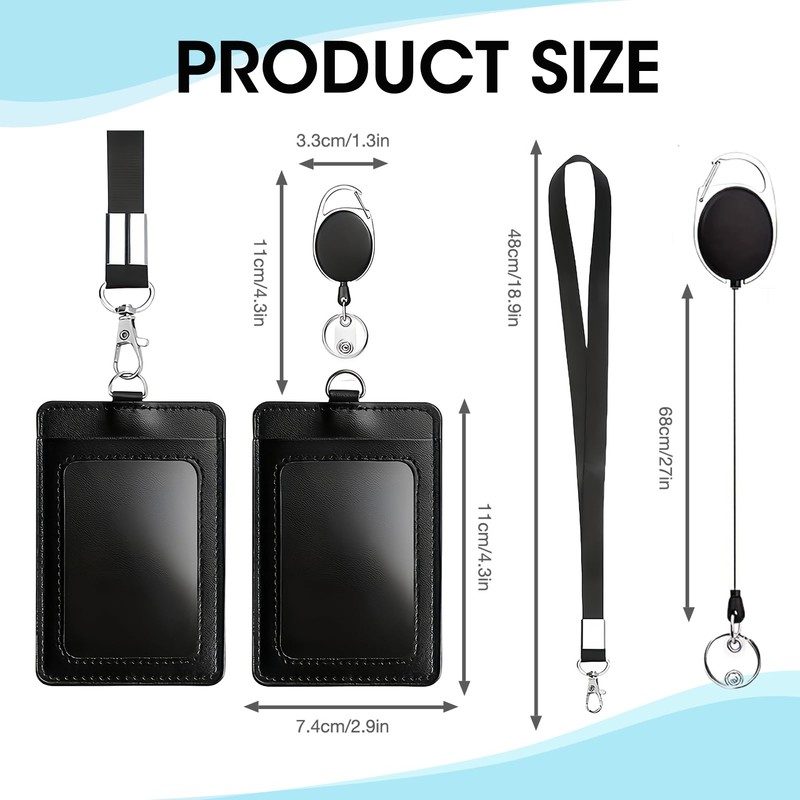 Pack of 2 ID Card Holder Vertical ID Card Holder