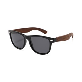 Miaroz sunglasses for men and women - both men and women use walnut wood temples/UV400 UV protection polarised lenses (multiple colours) - Colour 1