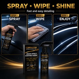 3 Pcs Quick Effect Coating Agent, New Quick Effect Coating Agent, 3 in 1 High Protection Quickly Car Coatings Spray, Car Scratch Wax Sprays Waterless Wash