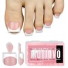 MUTIOVO Extra Short Toe Nail White French Tip BABY PINK,Soft