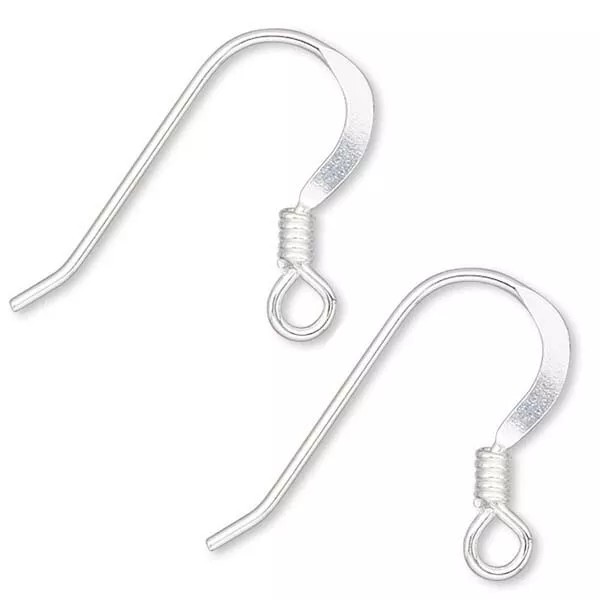 Bedazzlinbeads 50 Sterling Silver Filled Flat Fishook Hook Earring Findings
