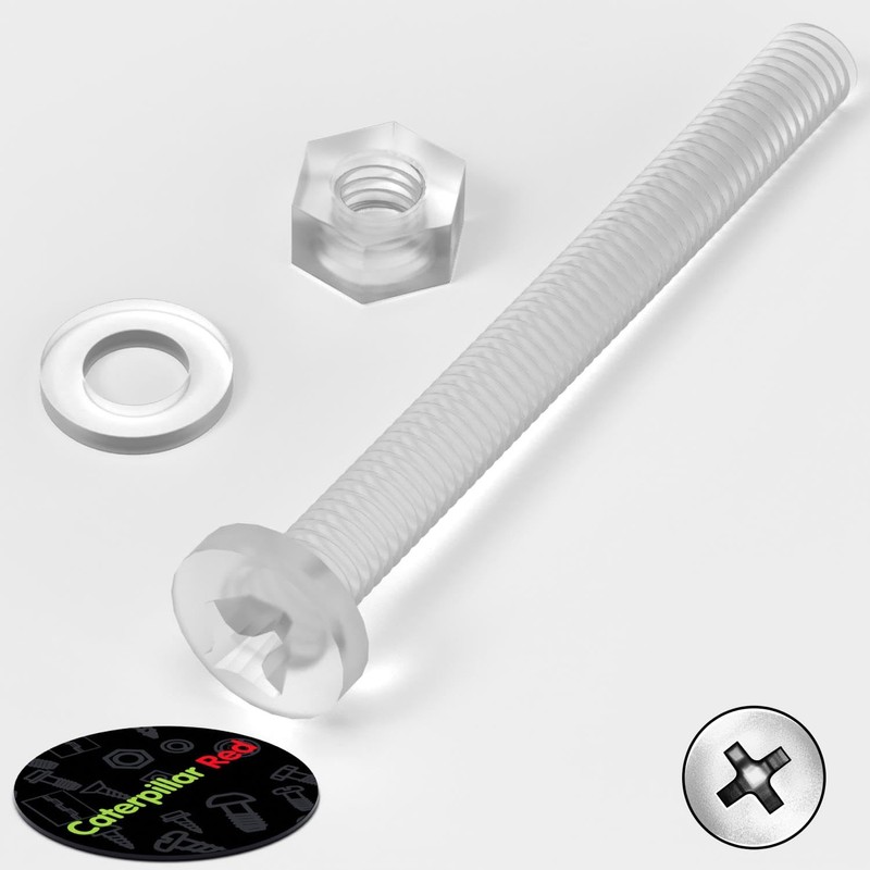 Pack of 60 Transparent Clear Plastic Acrylic M6 x 60mm
