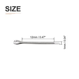 DTGN 1mm x 12mm (DxL) Clip Cotter Pins 304 Stainless Steel Silver for Machines Screw Fasteners 30pcs