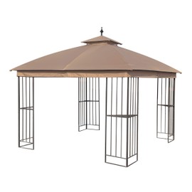 APEX GARDEN Canopy Top for Garden Treasures 10 ft x 10 ft Brown Metal Square Semi- Gazebo Model #L-GZ038PST-F (Top Only) (Tan)
