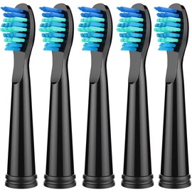 Replacement Brushes for Fairywill D1/D3/D7/D8/FW508/FW515/FW551/FW917/FW959/FW2011, Pack of 5 Replacement Brushes Hard / Soft for Fairywill