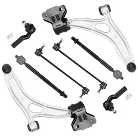 8pc Front Lower Control Arms Suspension Kit Fit for Ford for Focus 2012-2016 Ford C-Max 2013-2018 with Stabilizer Sway Bar End Inner Outer Tie Rod Ends K622788 K622753