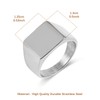 HZMAN Stainless Steel Square Signet Rings for Men Polished Thumb