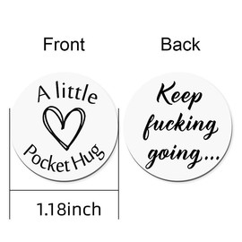 ShiQiao Spl Keep Fucking Going Pocket Hug Token Keychain for Women Men Sister Brother Birthday Christmas Gifts for Friends Daughter Son Inspirational Gifts Self Encouragement Key Chains with PU Pouch