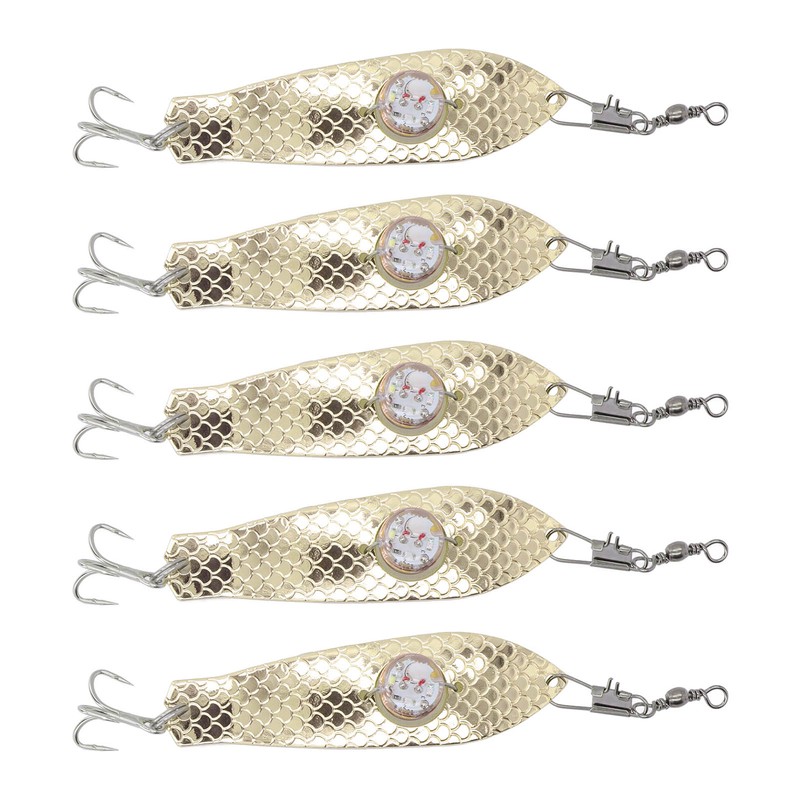 5PCS LED Fishing Lure Light Rustproof Stainless Steel LED Lighted