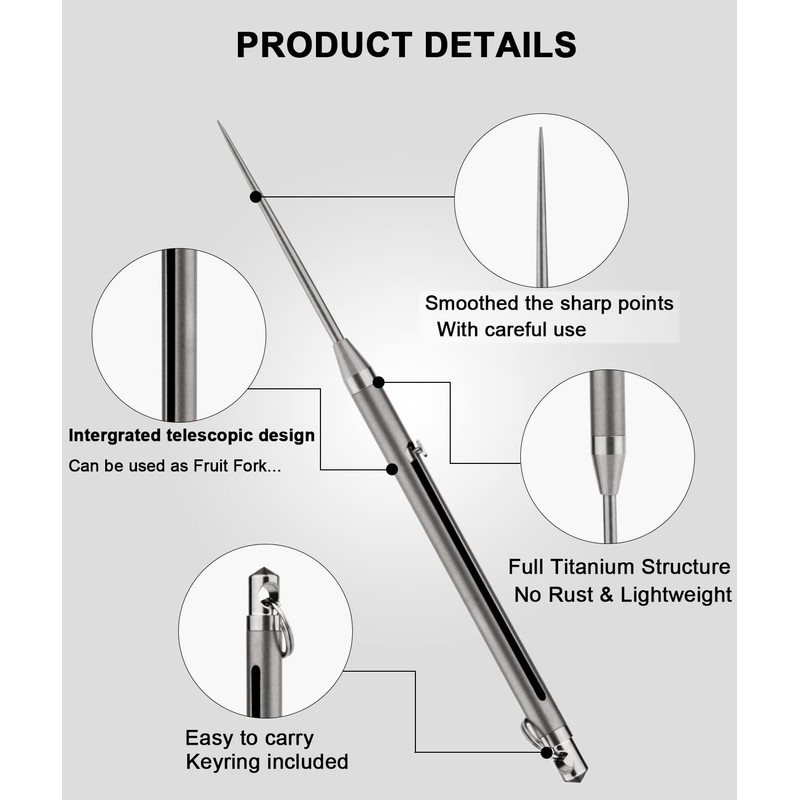 FEGVE Portable Titanium Toothpicks,Metal Pocket Toothpick Reusable Tooth picks EDC