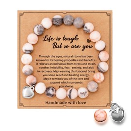 Natural Stone Healing Crystal Bracelets - Birthday/Meditation Relax/Friendship/Inspirational/Good Luck/Thinking of You/Get Well Soon Gifts Presents for Women Teen Girls