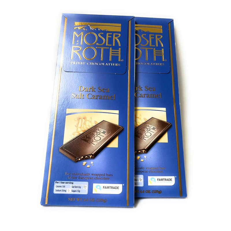 MOSER ROTH German Dark/Sea Salt/Caramel Chocolate Bars (6 Pack)