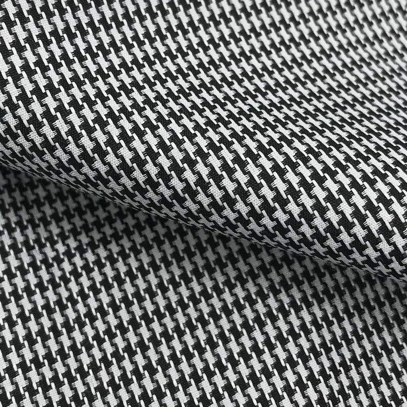 Black & White Mini Houndstooth Fabric Summer Weight 57" Wide