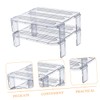 SHOWERORO 2pcs stacking shelf freezer rack Kitchen Storage Rack foldable